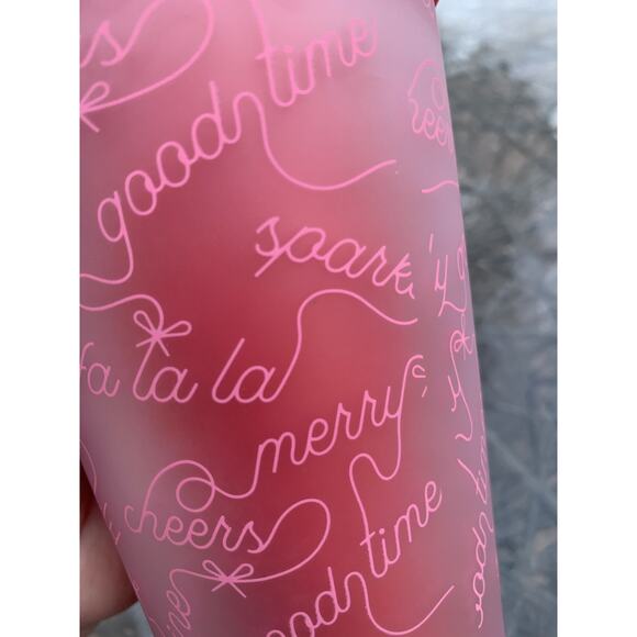 Starbucks Ban.Do 16 Oz Tumbler 2018 Pink Red Cold Cup Limited Edition Holiday - Picture 5 of 8